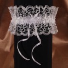 Satin and Lace White Wedding Garter